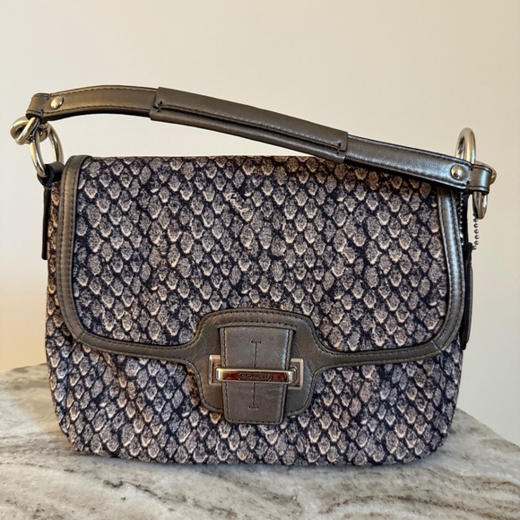 Coach Snakeprint Metallic Purse